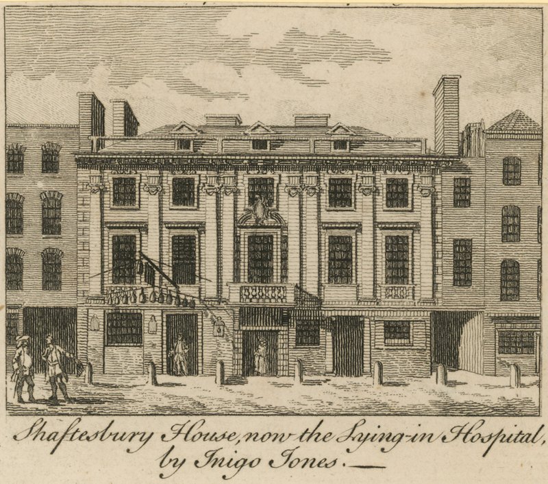 Shaftesbury House, obecnie leżący w szpitalu, zaprojektowany przez Inigo Jonesa autorstwa English School