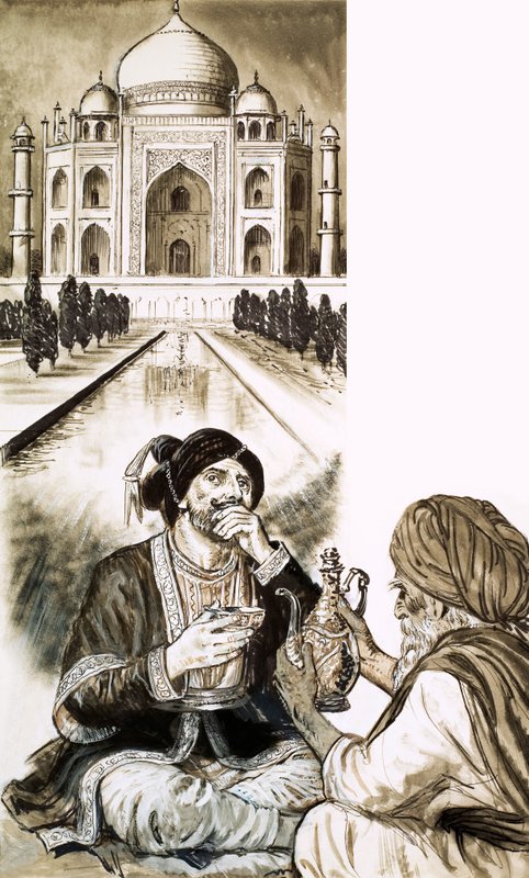 Shah Jehan i Taj Mahal autorstwa English School