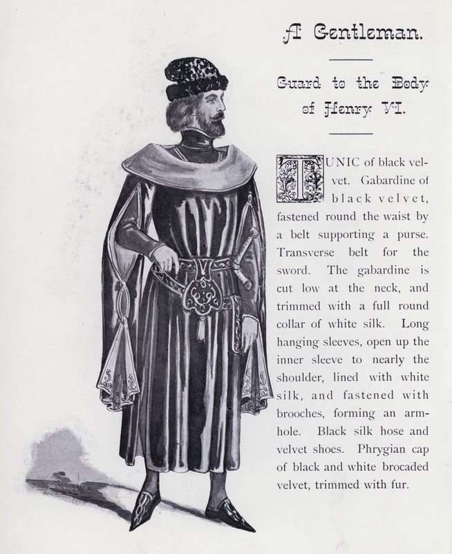 Król Ryszard III Szekspira: Dżentelmen, strażnik ciała Henryka VI (lito) autorstwa English School