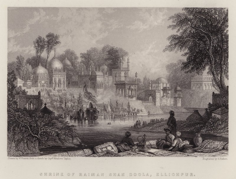 Shrine of Raiman Shah Doola, Ellichpur (kolor lito) autorstwa English School