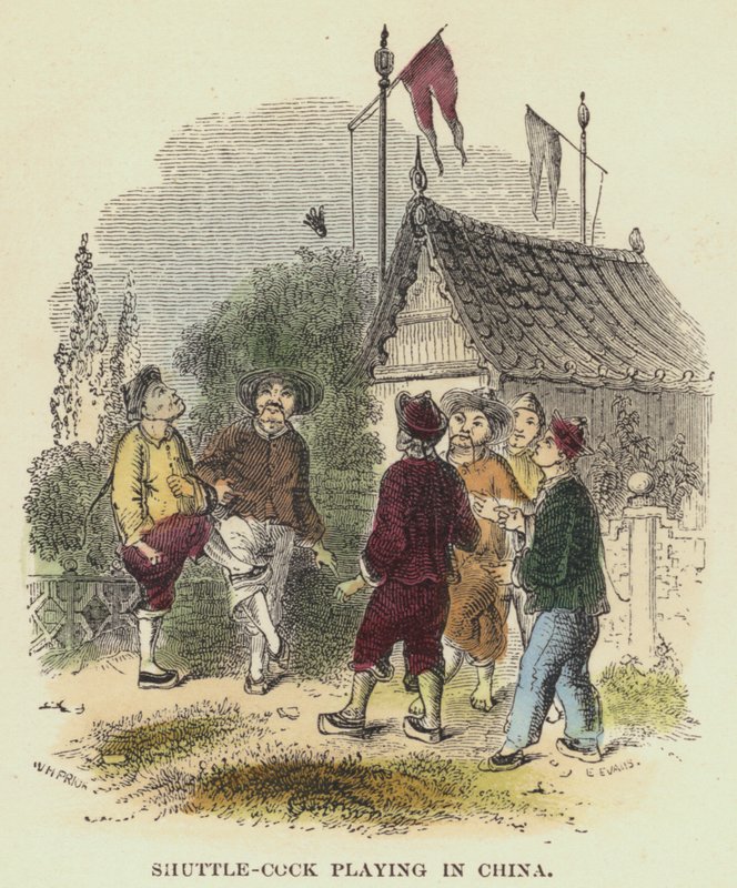 Lotka w Chinach (kolorowy grawerunek) autorstwa English School