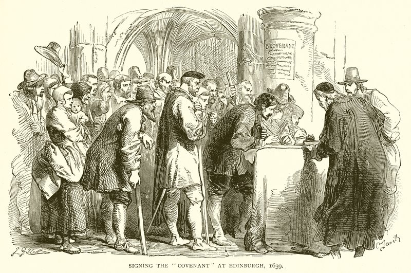 Podpisanie Przymierza w Edynburgu, 1639 autorstwa English School