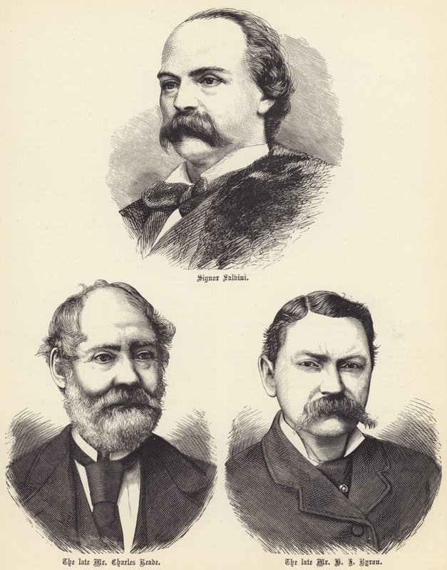Signor Salvini, nieżyjący pan Charles Reade, nieżyjący już pan HJ Byron (grafika) autorstwa English School