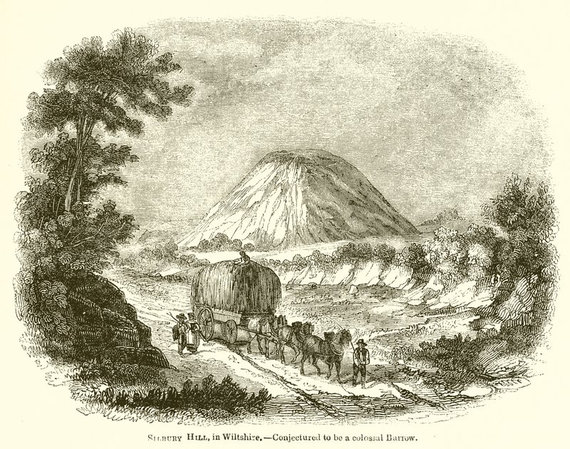 Silbury Hill, Wiltshire. – Przypuszcza się, że jest kolosalnym kurhanem autorstwa English School
