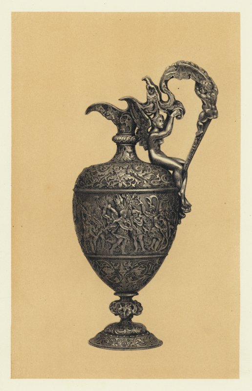 Srebrny Ewer, wykonany w Repousse przez Vechte dla panów Hunt i Roskell autorstwa English School