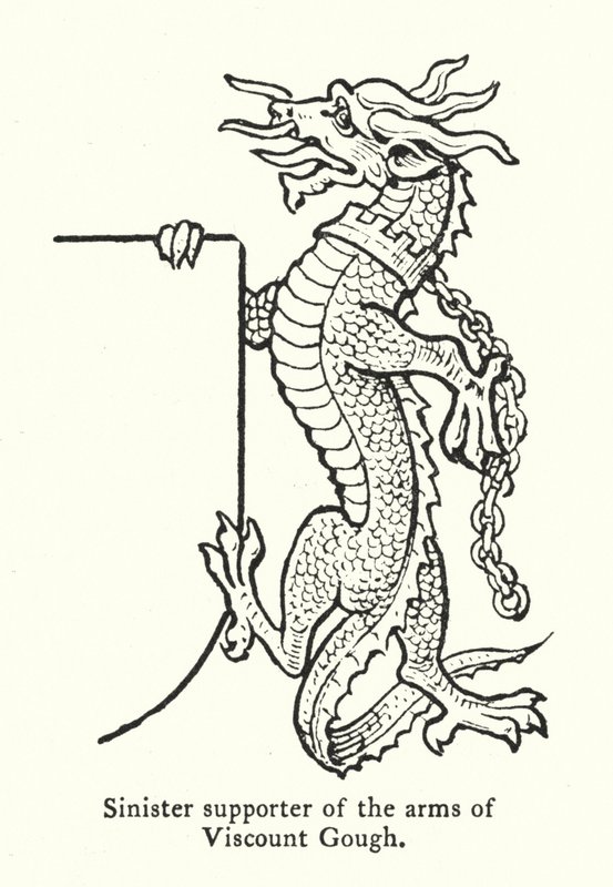 Złowrogi zwolennik herbu wicehrabiego Gough (grafika) autorstwa English School