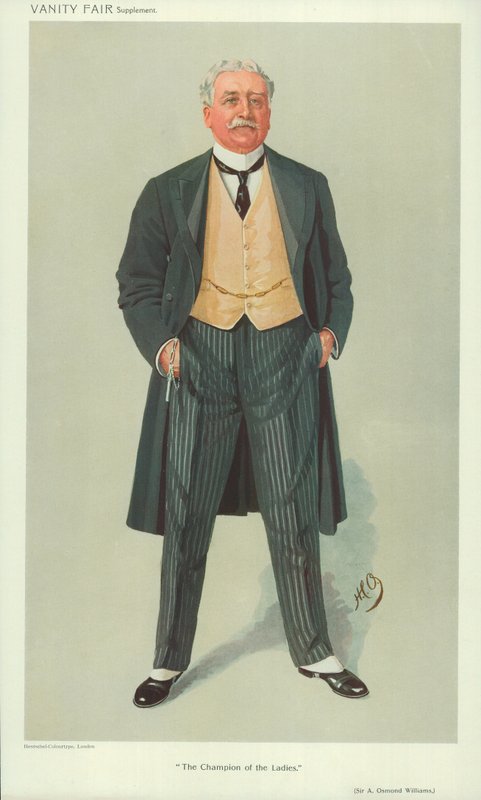 Sir A Osmond Williams, Czempionka dam, 1 grudnia 1909, komiks Vanity Fair autorstwa English School
