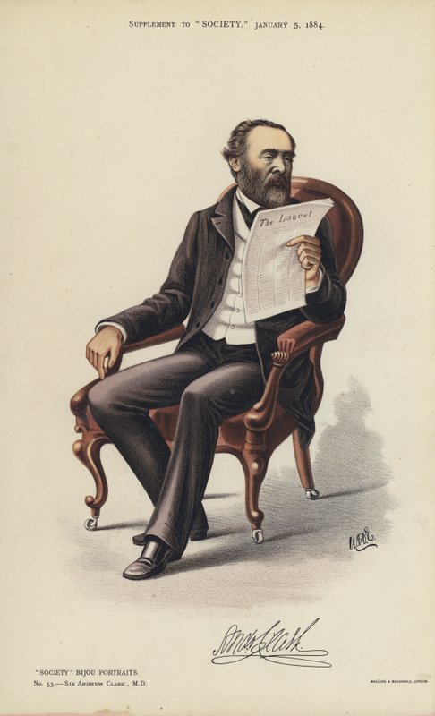 Sir Andrew Clark, MD (kolor lito) autorstwa English School