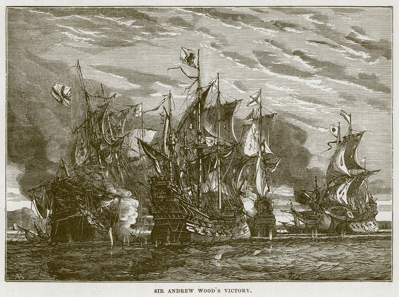 Sir Andrew Woods Victory, ilustracja z filmu The Sea autorstwa F. Whympera autorstwa English School