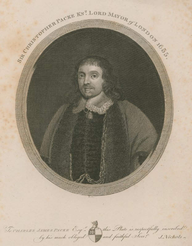 Sir Christopher Packe, burmistrz Londynu, 1655 r autorstwa English School