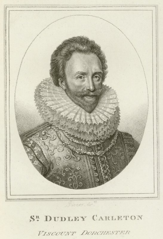 Sir Dudley Carleton, wicehrabia Dorchester (Grawerowanie) autorstwa English School