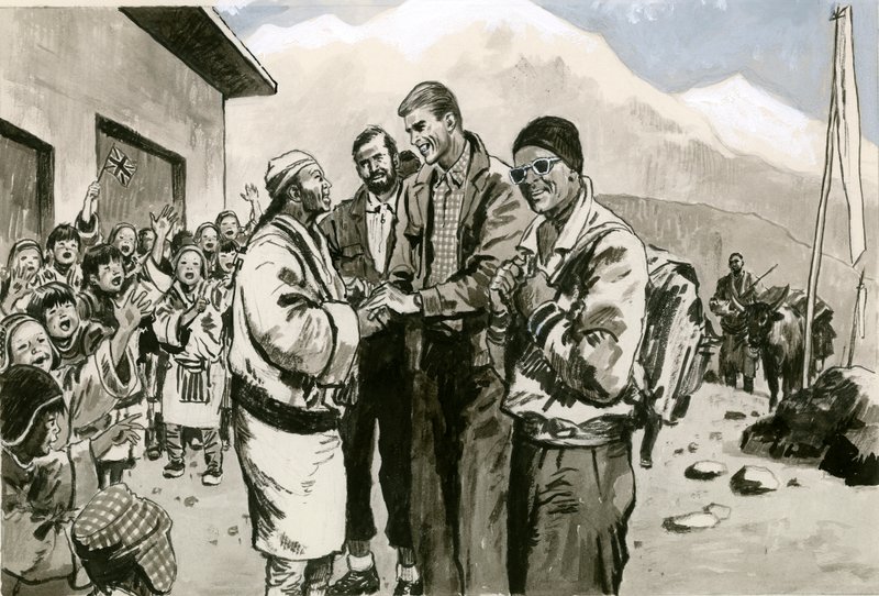 Sir Edmund Hillary wraca do Himalajów autorstwa English School