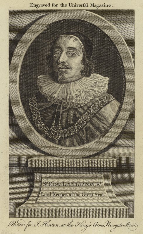 Sir Edward Littleton, Lord Strażnik Wielkiej Pieczęci autorstwa English School