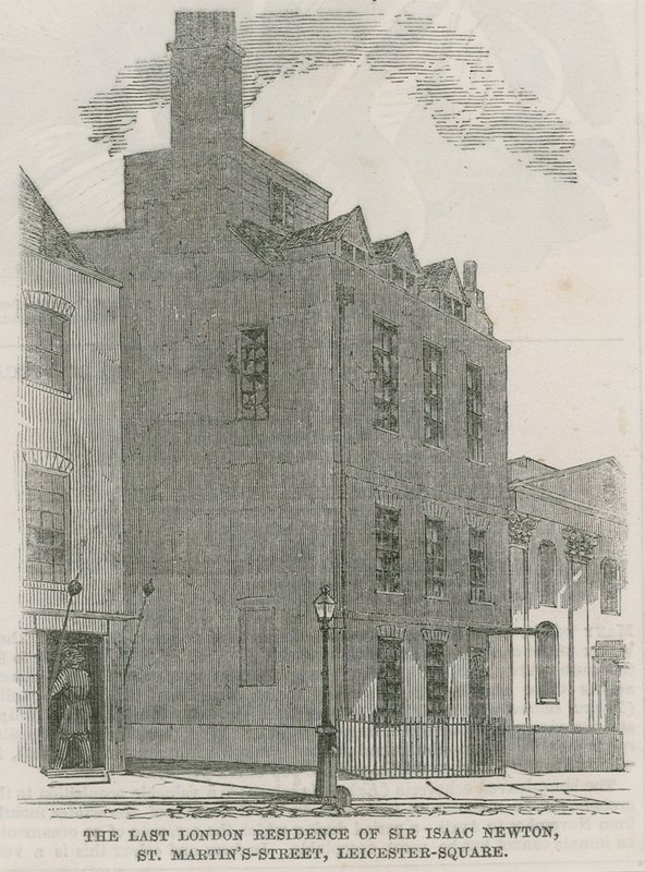 Sir Isaac Newtons House, St Martins Street, Leicester Square Londyn autorstwa English School