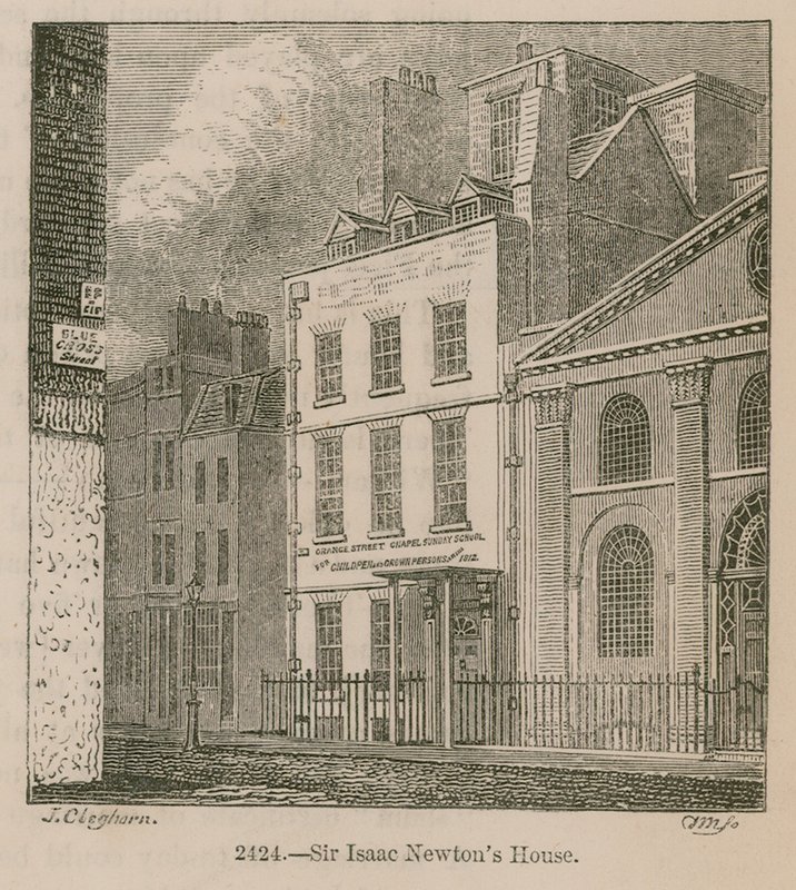 Sir Isaac Newtons House, St Martins Street, Leicester Square Londyn autorstwa English School