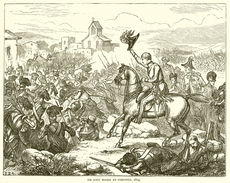 Sir John Moore w Corunie, 1809 autorstwa English School