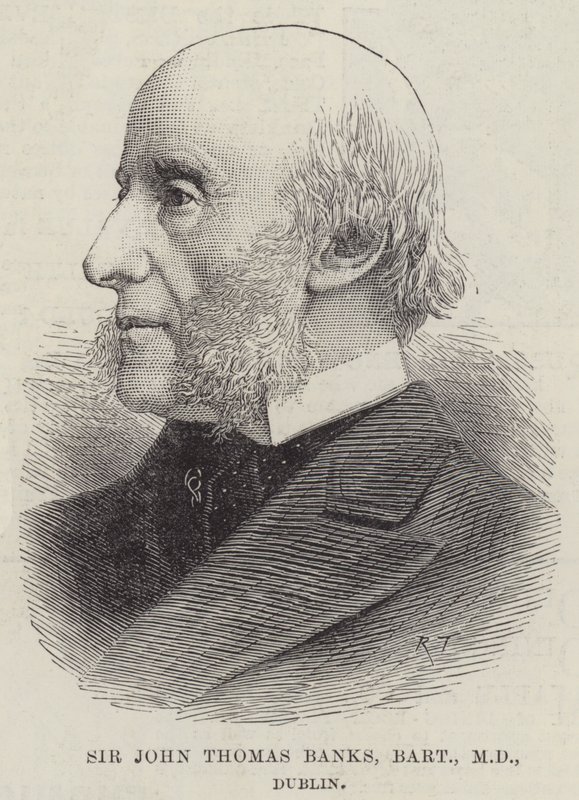 Sir John Thomas Banks, Baronet, MD, Dublin (grawerowanie) autorstwa English School