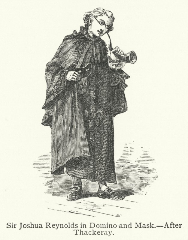 Sir Joshua Reynolds w Domino i Masce (rycina) autorstwa English School