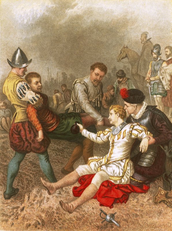 Sir Philip Sidney w Zutphen autorstwa English School