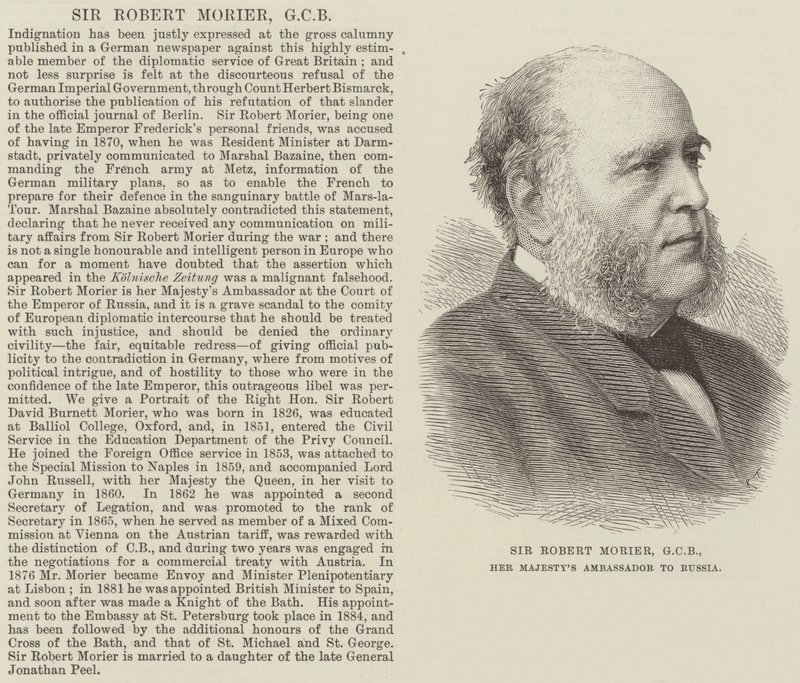 Sir Robert Morier, GCB, Ambasador Jej Królewskiej Mości w Rosji (grafika) autorstwa English School