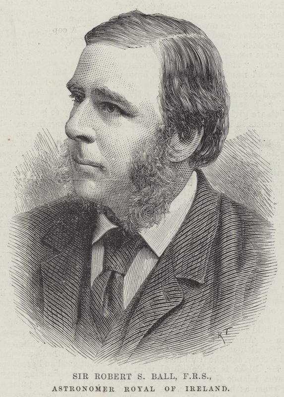 Sir Robert S Ball, FRS, Królewski Astronom Irlandii (grafika) autorstwa English School