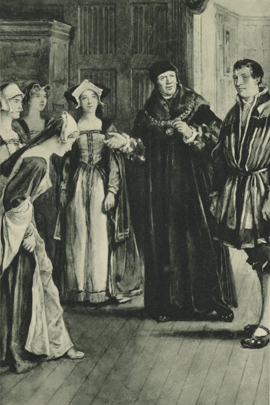 Sir Thomas More przynosi Holbein Home (lito) autorstwa English School