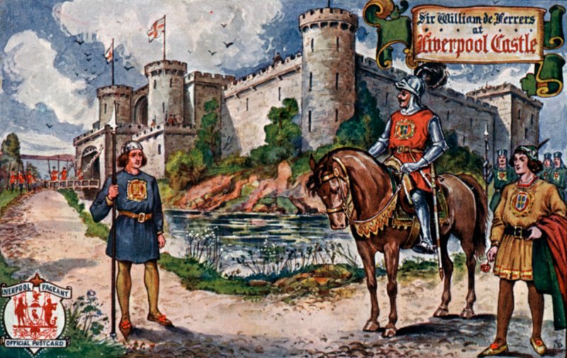 Sir William De Ferrers na zamku w Liverpoolu (kolor lito) autorstwa English School