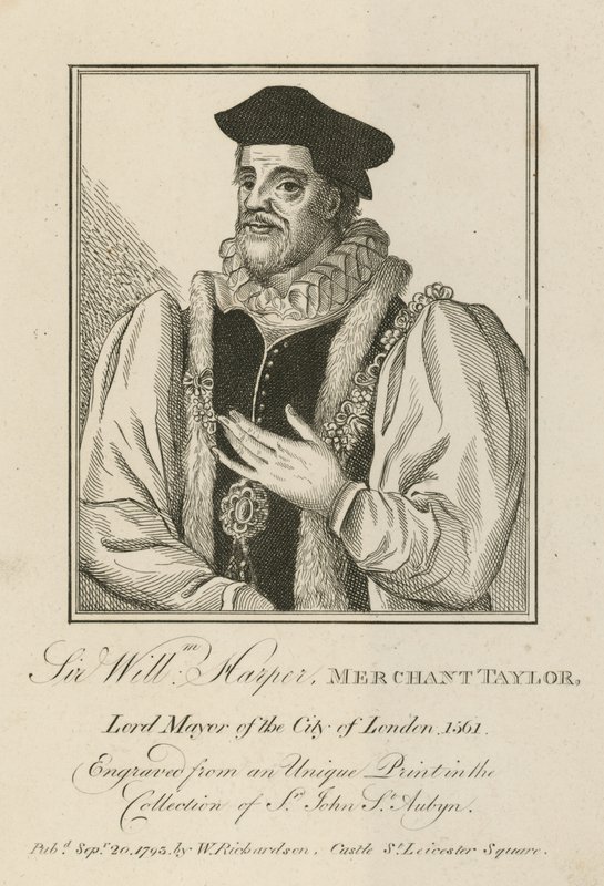 Sir William Harper, kupiec Taylor, burmistrz Londynu autorstwa English School