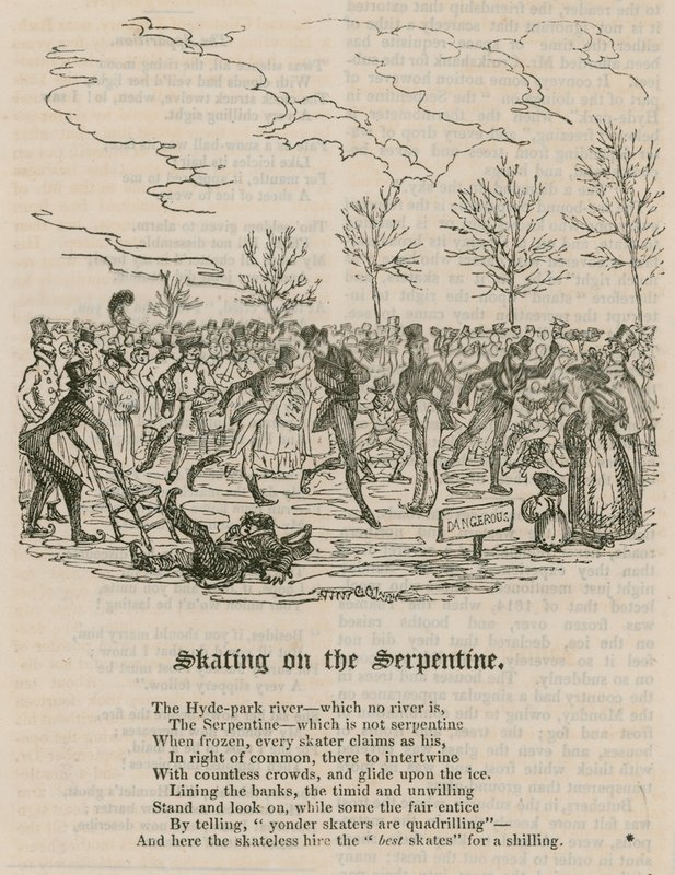 Łyżwiarstwo na Serpentine, Hyde Park, Londyn autorstwa English School