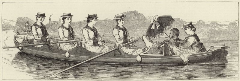 Szkice ze startu pary w Henley Regatta autorstwa English School