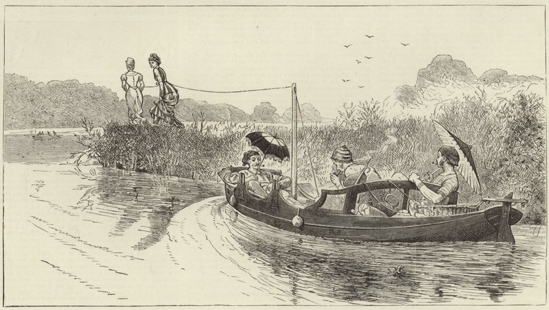 Szkice ze startu pary w Henley Regatta autorstwa English School