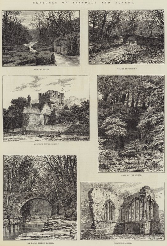 Szkice Teesdale i Rokeby (grafika) autorstwa English School