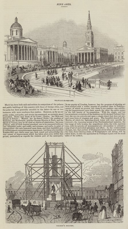 Szkice Trafalgar Square (rycina) autorstwa English School