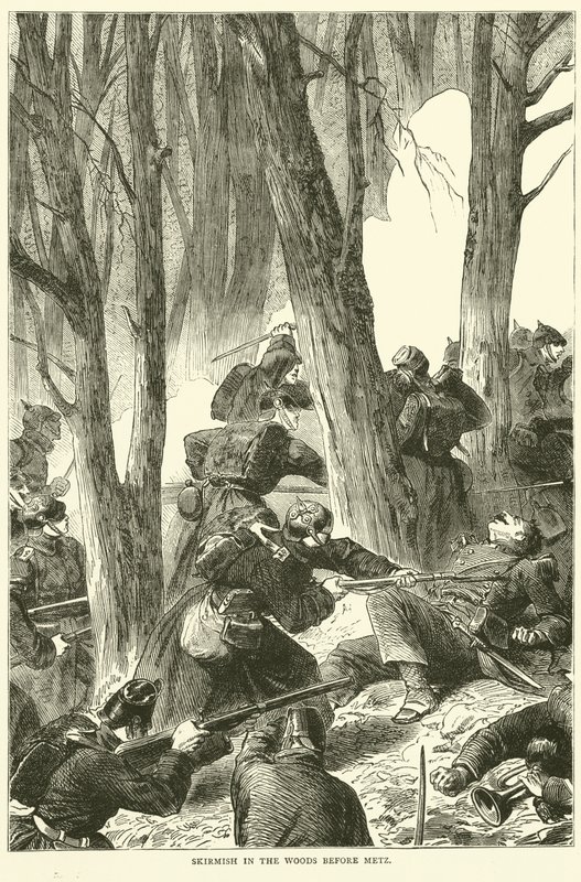 Potyczka w lesie przed Metz, wrzesień 1870 autorstwa English School