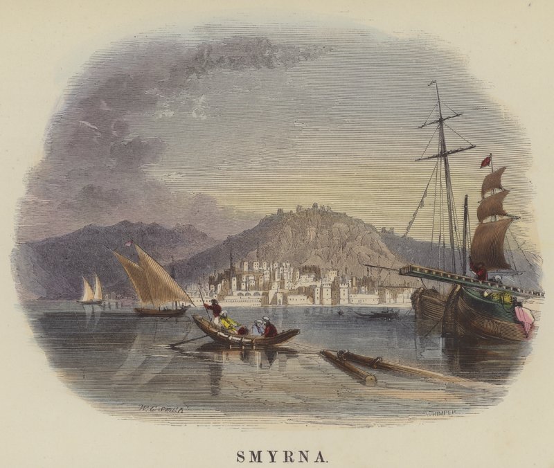 Smyrna (kolorowy grawerunek) autorstwa English School