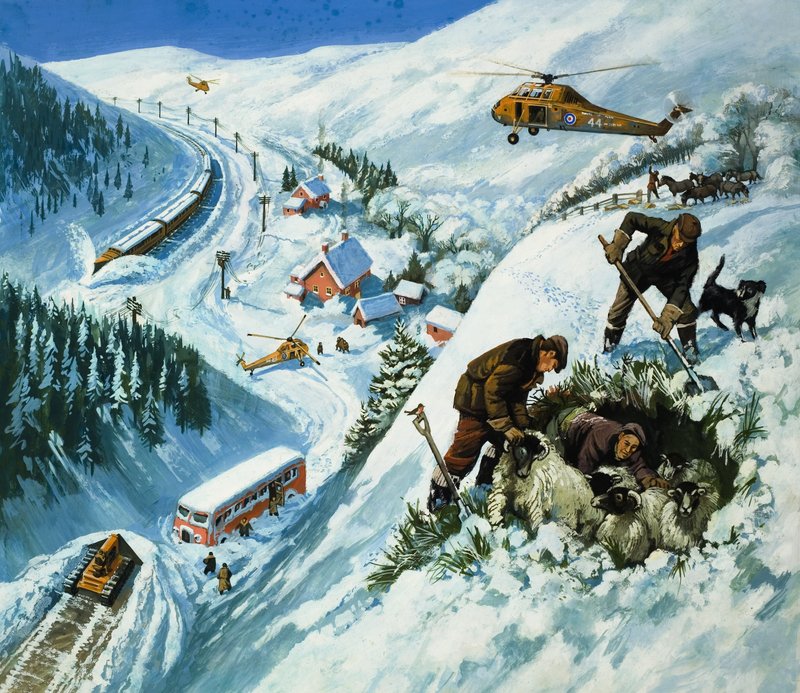 Snow Rescue (gwasz na papierze) autorstwa English School