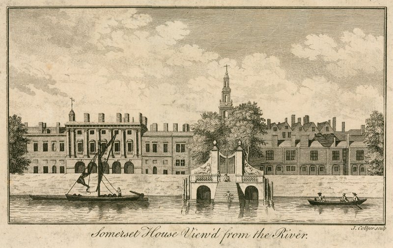 Somerset House, The Strand, Londyn, widziany od strony Tamizy autorstwa English School