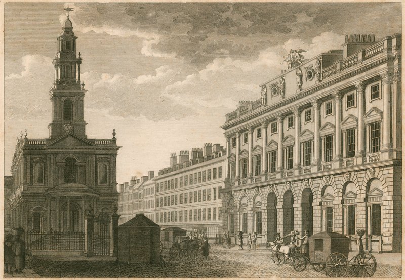 Somerset House i St Mary-le-Strand, The Strand, Londyn autorstwa English School