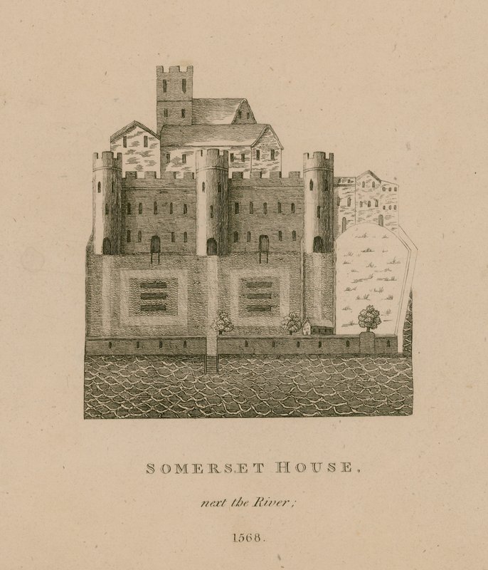 Somerset House, nad rzeką, 1568 autorstwa English School