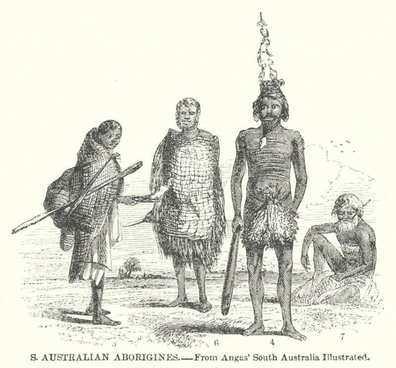 Aborygeni z Południowej Australii (rycina) autorstwa English School
