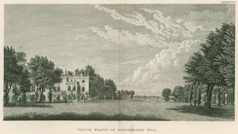 Południowy front Strawberry Hill, Twickenham, Londyn autorstwa English School