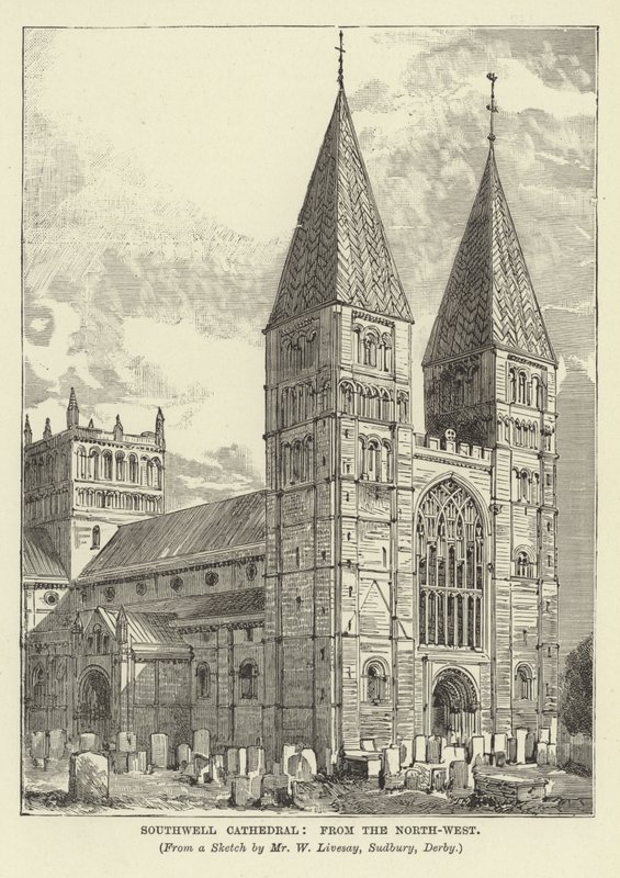 Katedra w Southwell, z północnego zachodu autorstwa English School