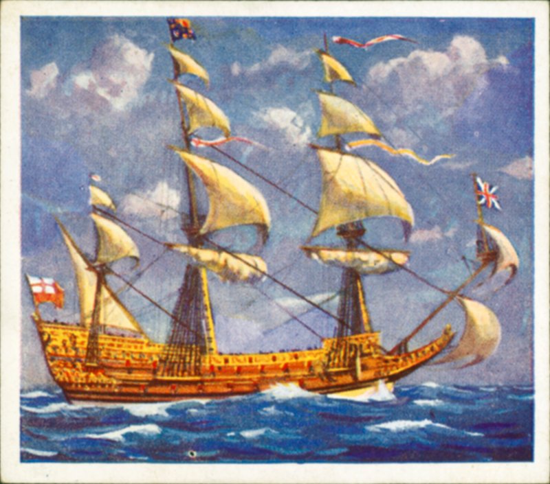 "Sovereign of the Seas" (kolorowa litografia) autorstwa English School