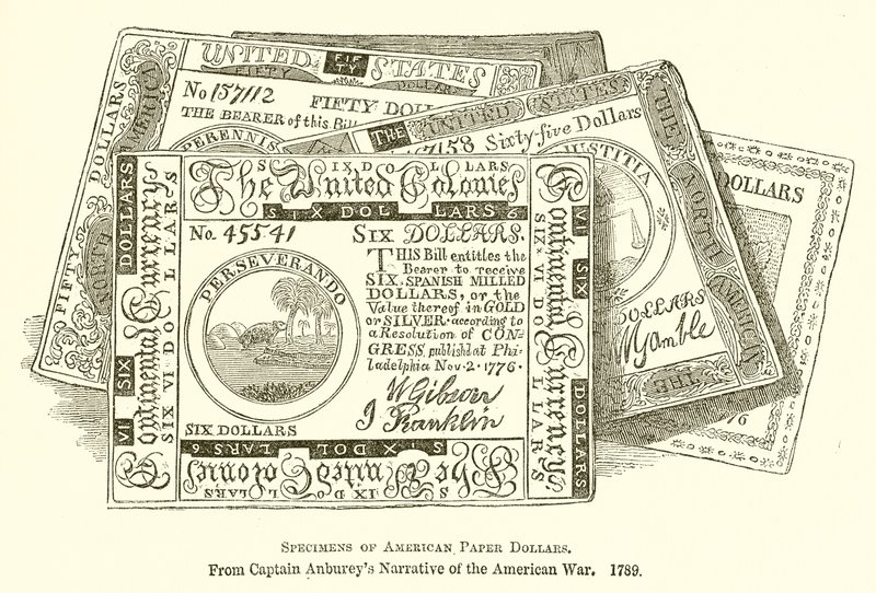 Okazy amerykańskich dolarów papierowych autorstwa English School