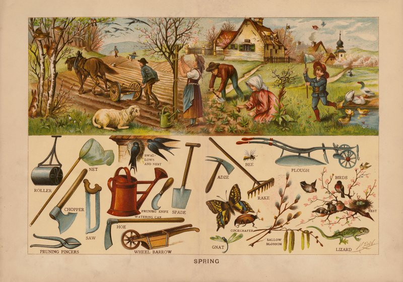 Wiosna (kolorowa litografia) autorstwa English School