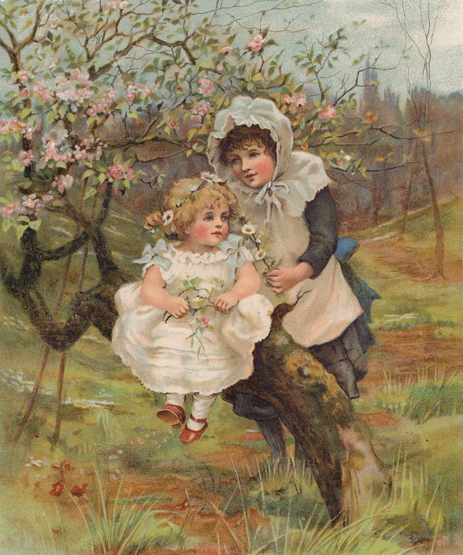 Wiosenne kwiaty w maju (chromolitho) autorstwa English School