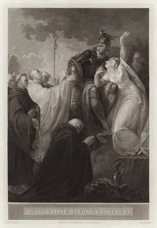 Św. Augustyn przed Ethelbert autorstwa English School