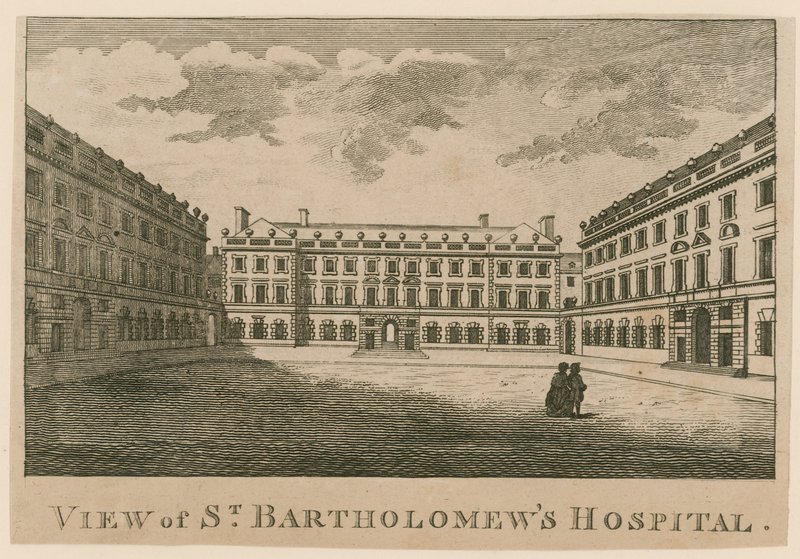 Szpital św Bartłomieja w Smithfield. autorstwa English School
