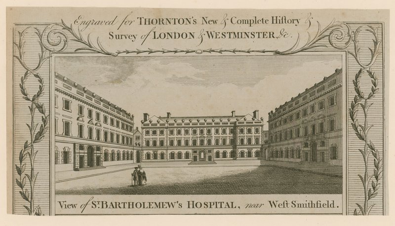Szpital św Bartłomieja w Smithfield. autorstwa English School