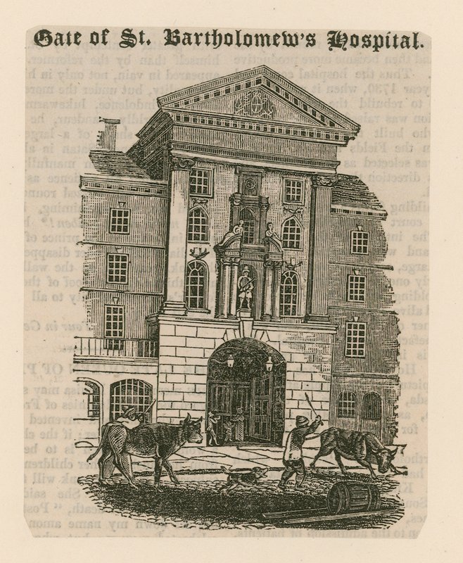 Szpital św Bartłomieja w Smithfield. autorstwa English School